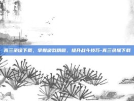 真三录像下载，掌握游戏精髓，提升战斗技巧-真三录像下载