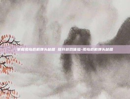 掌握孤岛危机弹头秘籍 提升游戏体验-孤岛危机弹头秘籍