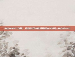 肉山前NPC攻略，揭秘游戏中的隐藏财富与挑战-肉山前NPC