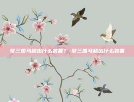 梦三国马超出什么装备？-梦三国马超出什么装备