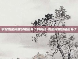 掌握流星蝴蝶剑地图补丁的奥秘-流星蝴蝶剑地图补丁