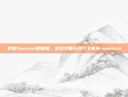 掌握Saotuzi的精髓，游戏攻略与技巧全解析-saotuzi