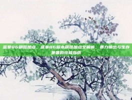 蓝拳86刷图加点，蓝拳86版本刷图加点全解析，暴力输出与生存兼备的终极指南