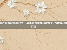 掌握九阴真经炎阳刀法，成为游戏中的终极战士-九阴真经炎阳刀法