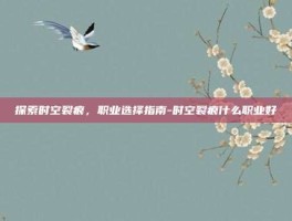 探索时空裂痕，职业选择指南-时空裂痕什么职业好