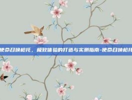 使命召唤枪托，极致体验的打造与实测指南-使命召唤枪托