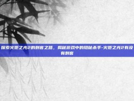 探索火炬之光2的刺客之路，揭秘游戏中的隐秘杀手-火炬之光2有没有刺客