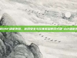 揭秘DNF稳定外挂，游戏安全与玩家权益的双刃剑-dnf稳定外挂