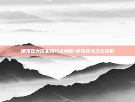 御龙在天挂机技巧全解析-御龙在天怎么挂机