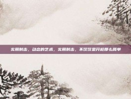 实用射击，动态的艺术，实用射击，不仅仅是开枪那么简单