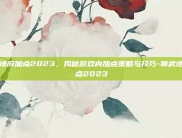 神武地府加点2023，揭秘游戏内加点策略与技巧-神武地府加点2023