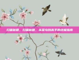 扫雷秘籍，扫雷秘籍，从菜鸟到高手的终极指南