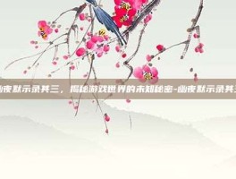 幽夜默示录其三，揭秘游戏世界的未知秘密-幽夜默示录其三