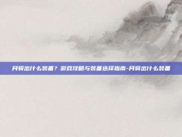 月骑出什么装备？游戏攻略与装备选择指南-月骑出什么装备