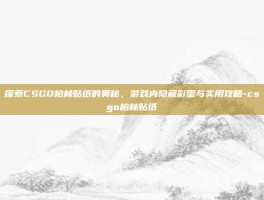探索CSGO柏林贴纸的奥秘，游戏内隐藏彩蛋与实用攻略-csgo柏林贴纸