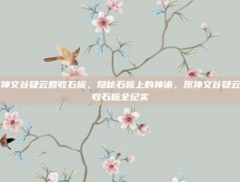 原神文谷疑云回收石板，隐秘石板上的神谕，原神文谷疑云回收石板全纪实