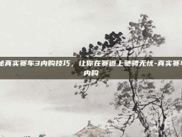 揭秘真实赛车3内购技巧，让你在赛道上驰骋无忧-真实赛车3内购