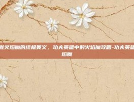 掌握火焰魔的终极奥义，功夫英雄中的火焰魔攻略-功夫英雄火焰魔