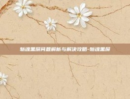 斩魂黑屏问题解析与解决攻略-斩魂黑屏