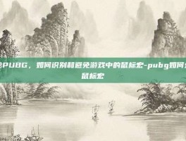 揭秘PUBG，如何识别和避免游戏中的鼠标宏-pubg如何分辨鼠标宏