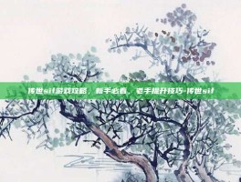 传世sif游戏攻略，新手必看，老手提升技巧-传世sif