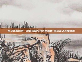 龙之谷加点器，游戏攻略与技巧全解析-多玩龙之谷加点器