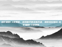 龙影辅助1.3免费版，游戏助手的全新升级，助你轻松畅玩-龙影辅助1.3免费版