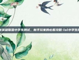 揭秘英雄联盟小学生测试，新手玩家的必看攻略-lol小学生测试