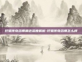 轩辕传奇药师角色深度解析-轩辕传奇药师怎么样