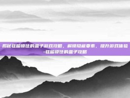 揭秘驻留锁住的盒子游戏攻略，解锁隐藏要素，提升游戏体验-驻留锁住的盒子攻略