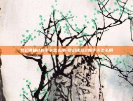 梦幻诛仙2新手卡怎么用-梦幻诛仙2新手卡怎么用