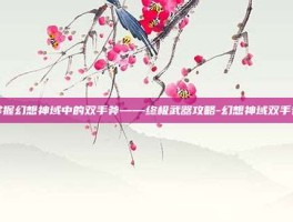 掌握幻想神域中的双手斧——终极武器攻略-幻想神域双手斧