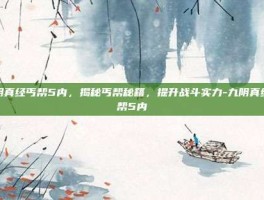 九阴真经丐帮5内，揭秘丐帮秘籍，提升战斗实力-九阴真经丐帮5内