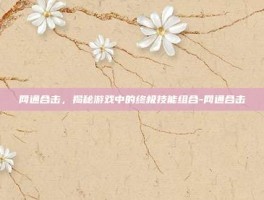 网通合击，揭秘游戏中的终极技能组合-网通合击