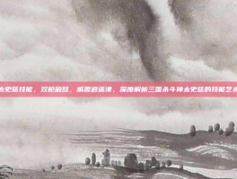 太史慈技能，双枪破敌，威震逍遥津，深度解析三国杀斗神太史慈的技能艺术