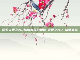 探索火炬之光2法师套装的奥秘-火炬之光2 法师套装