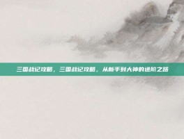 三国战记攻略，三国战记攻略，从新手到大神的进阶之路