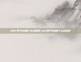 DNF男气功用什么武器好-dnf男气功用什么武器好