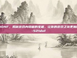 521DNF，揭秘游戏内隐藏的宝藏，让你的游戏之旅更加精彩-521dnf