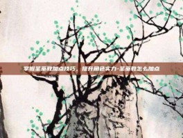 掌握圣巫教加点技巧，提升角色实力-圣巫教怎么加点