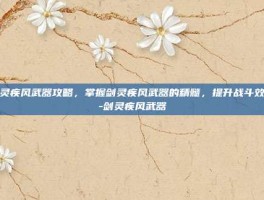 剑灵疾风武器攻略，掌握剑灵疾风武器的精髓，提升战斗效率-剑灵疾风武器