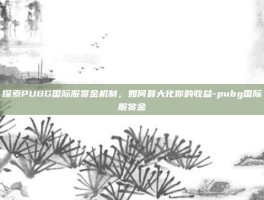 探索PUBG国际服赏金机制，如何最大化你的收益-pubg国际服赏金