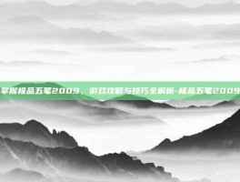 掌握极品五笔2009，游戏攻略与技巧全解析-极品五笔2009