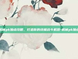 机械pk加点攻略，打造你的终极战斗机器-机械pk加点