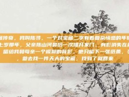 宝藏传奇，我叫陈寻，一个对宝藏二字有着复杂情感的年轻人。七岁那年，父亲陈山河最后一次推开家门，身影消失在晨雾里，留给我和母亲一个模糊的背影。他只留下一张纸条，寻儿，爹去找一件天大的宝藏，找到了就回来