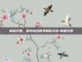 韩服代理，探索游戏世界的新天地-韩服代理