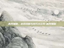 赤月辅助，游戏攻略与技巧大公开-赤月辅助