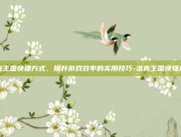 洛克王国快捷方式，提升游戏效率的实用技巧-洛克王国快捷方式
