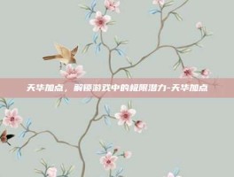 天华加点，解锁游戏中的极限潜力-天华加点