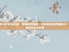 问道法宝怎么升级？掌握进阶秘籍，让你的法宝更加强大！-问道法宝怎么升级